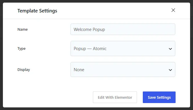 Template settings