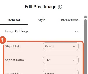 Post Image settings