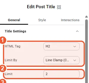Post Title settings