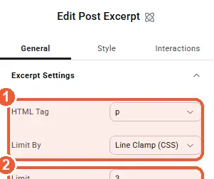 Post Excerpt settings