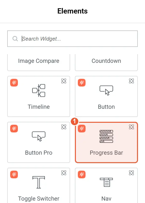 Progress Bar in the Elements panel