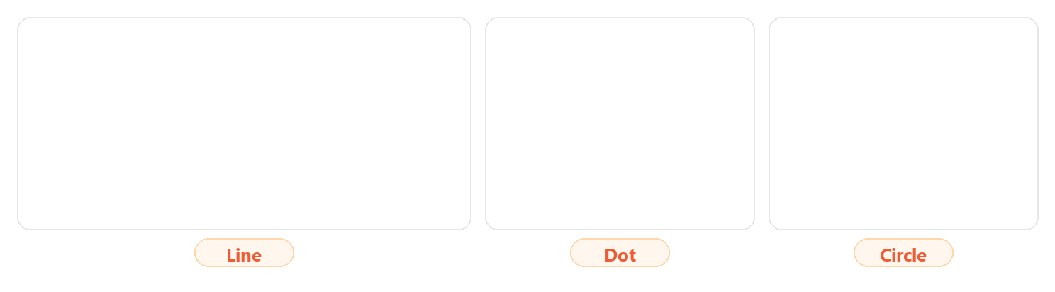 Progress bars filling up in three styles