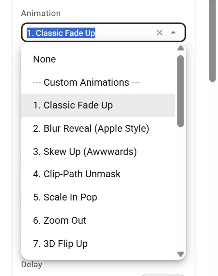 Animation list