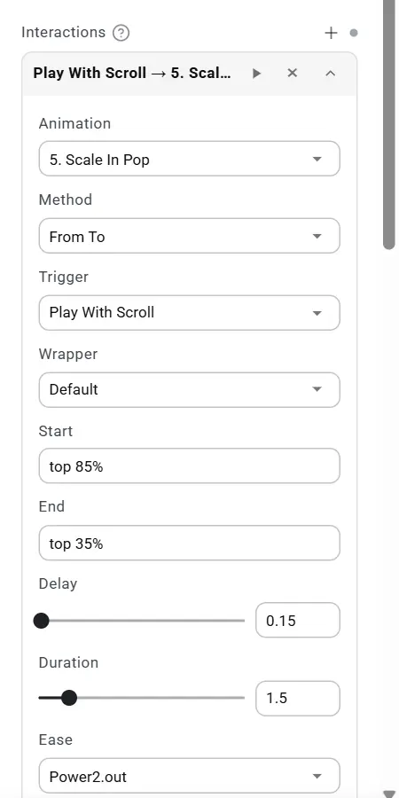 Play With Scroll trigger with Start and End