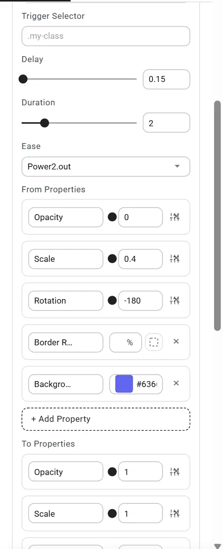 Custom From and To properties