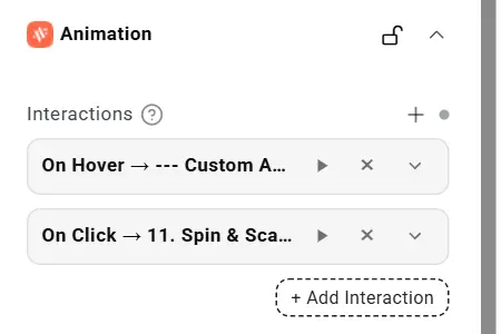 Two interactions on one element