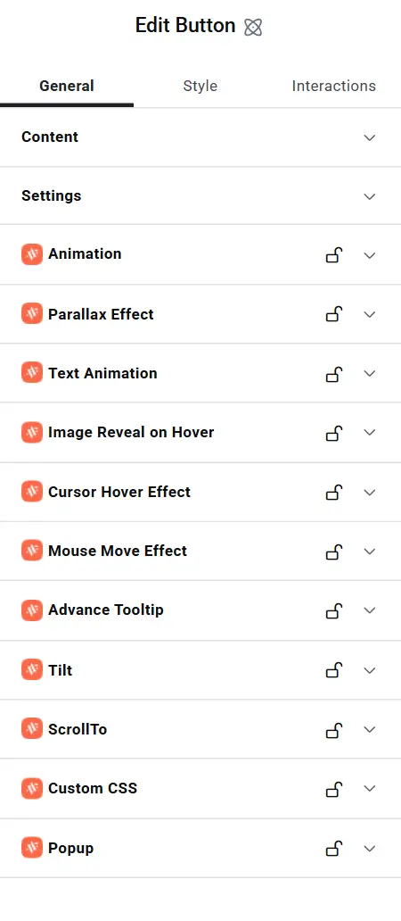 ScrollTo section in the General tab