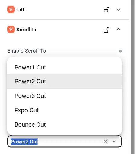 Scroll Ease list