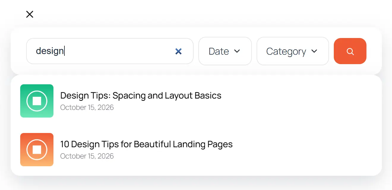 Dropdown Search Form with live results