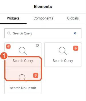 Search Query in the Elements panel