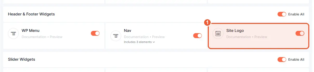 Enable the Site Logo widget
