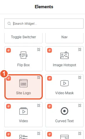 Site Logo in the Elements panel