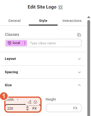 Site Logo width