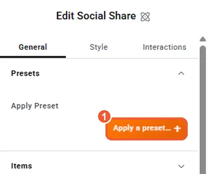 Apply a preset button