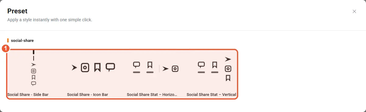 Social Share presets