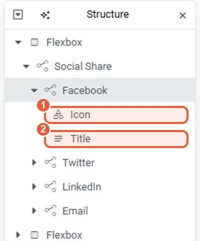 Social Share button parts
