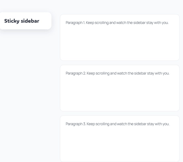 Sticky sidebar