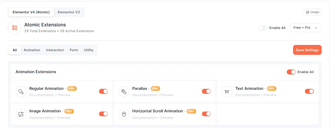 Enable Text Animation extension