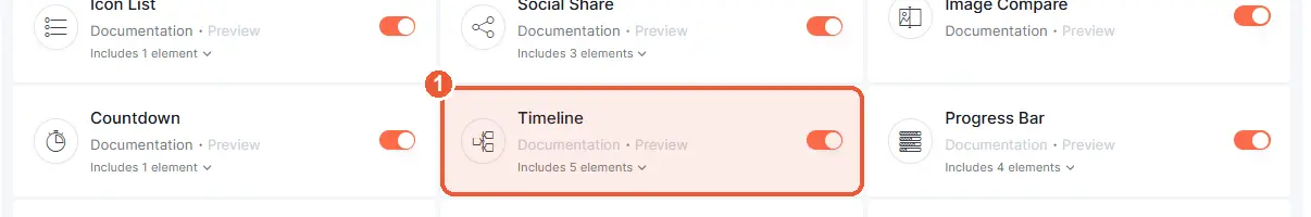 Enable the Timeline widget