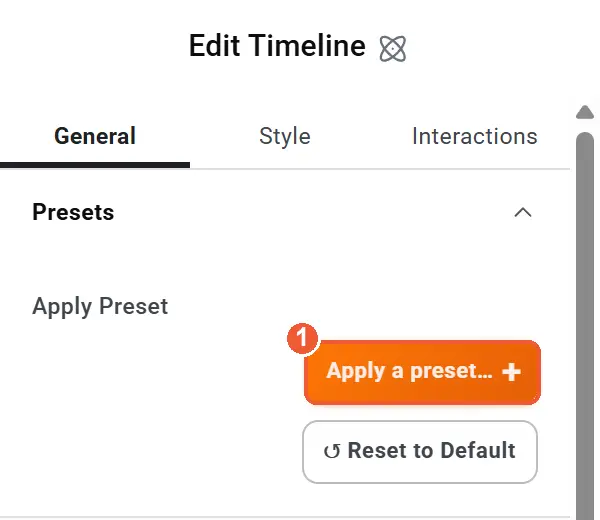 Apply a preset button