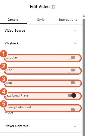 Playback settings