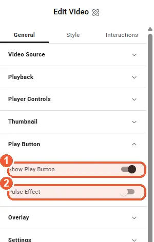Play button settings