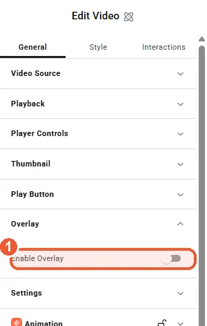 Overlay settings