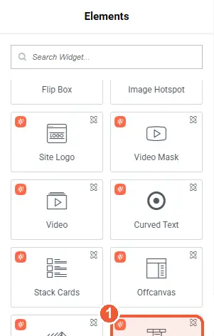 WP Menu in the Elements panel