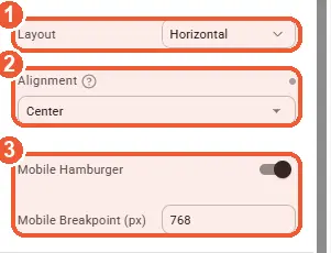 Layout settings