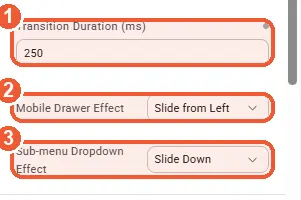 Motion settings