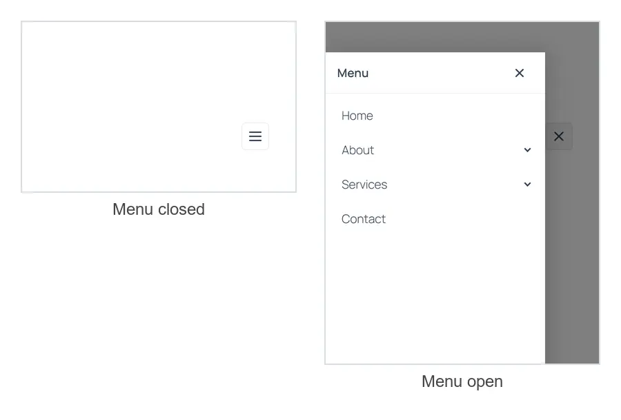 WP Menu on a phone