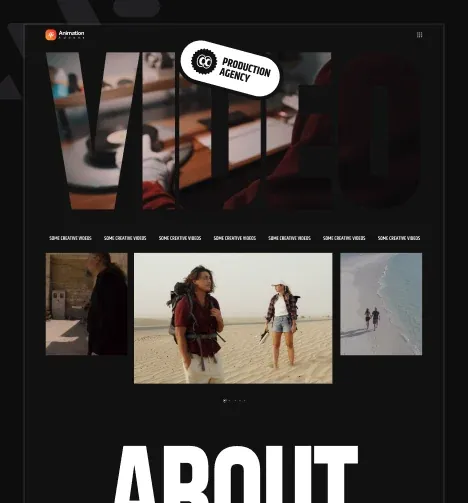Video Production Agency template, animated dark version