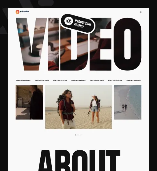 Video Production Agency template, animated light version